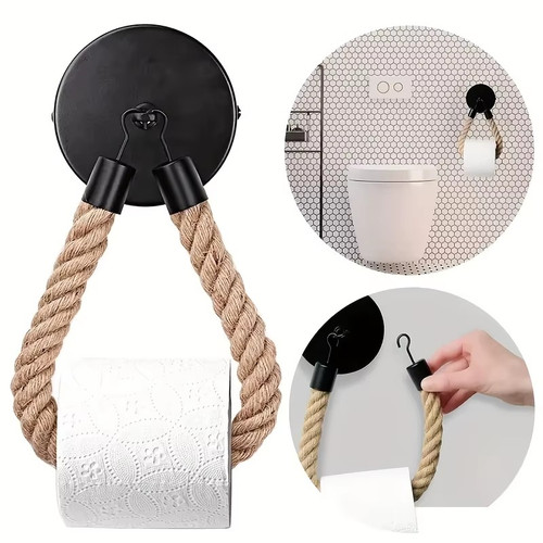 Hemp rope toilet roll - toilet, holder
