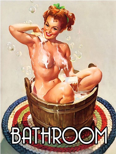 Bathroom pin sign - pin, retro