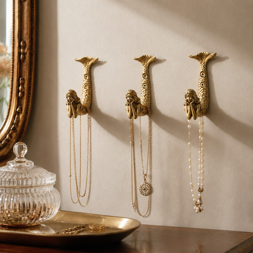 Metal gold mermaid wall - metal,