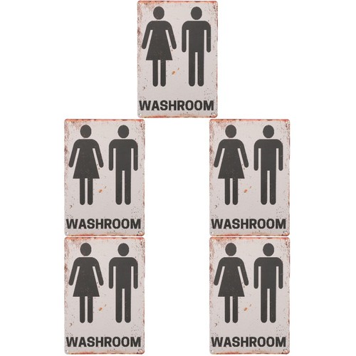 5pcs bathroom metal signs - 5pcs,
