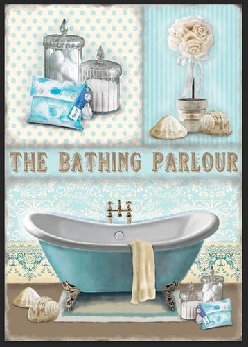 The bathing parlour metal sign - the,