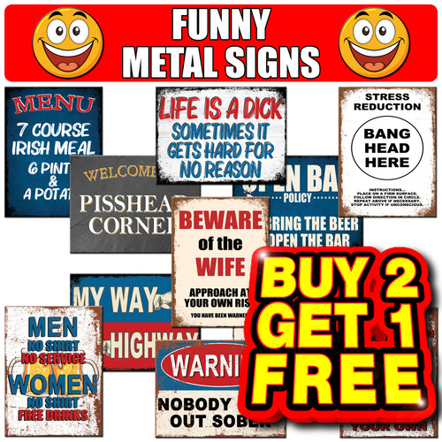Funny metal signs retro - funny,