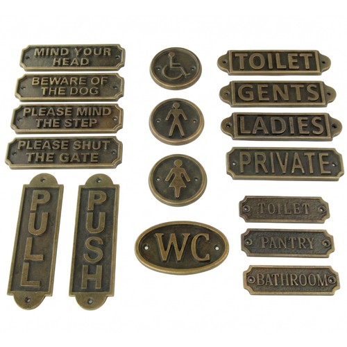 Antique brass wall signs cast - antique,