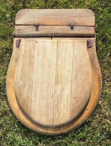 Original vintage wooden toilet - vintage,