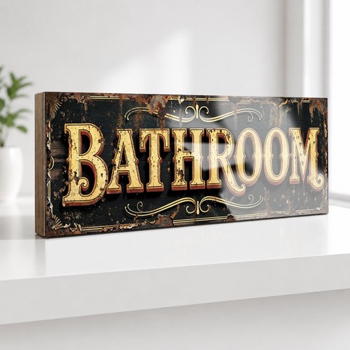 Bathroom vintage 28cm - bathroom, sign