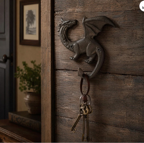 Vintage iron dragon wall - iron,