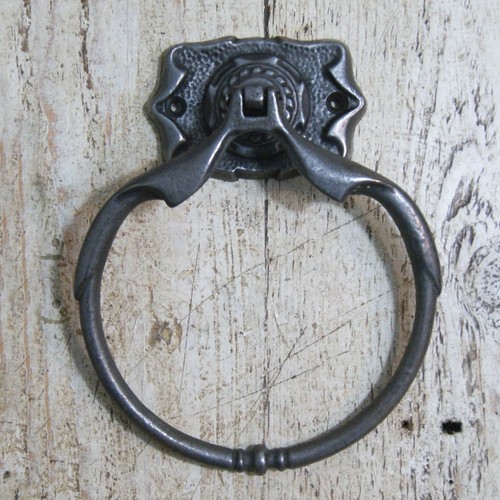 Ornate cast iron towel ring - iron,