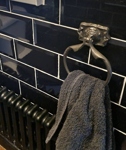 Rustic iron towel ring