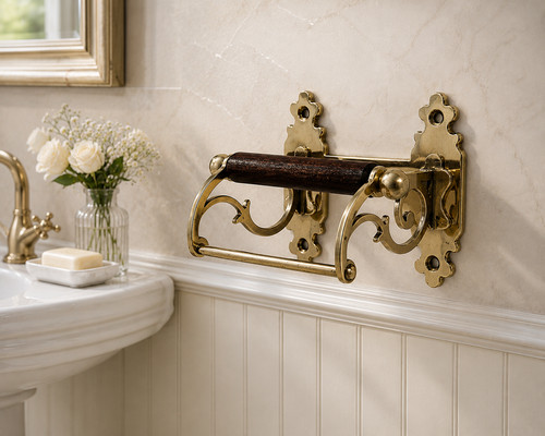 Toilet roll holder brass - roll,