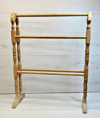 Vintage wooden towel rail - vintage,