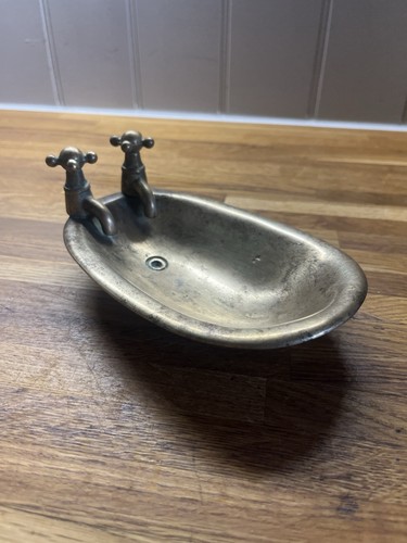 Vintage brass soap dish - vintage,