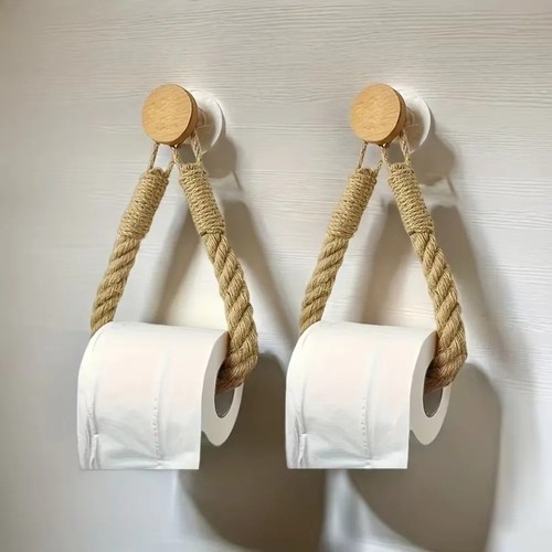 Hemp rope toilet - roll, holder